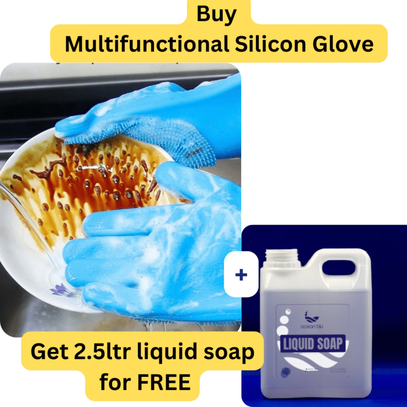 Multipurpose Silicone Glove+ Free 2.5ltr Liquid soap